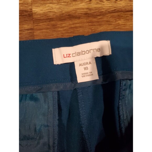 NWOT Liz Claiborne Audra Women's Size 16 Pants Slacks Blue Trousers - Picture 3 of 5